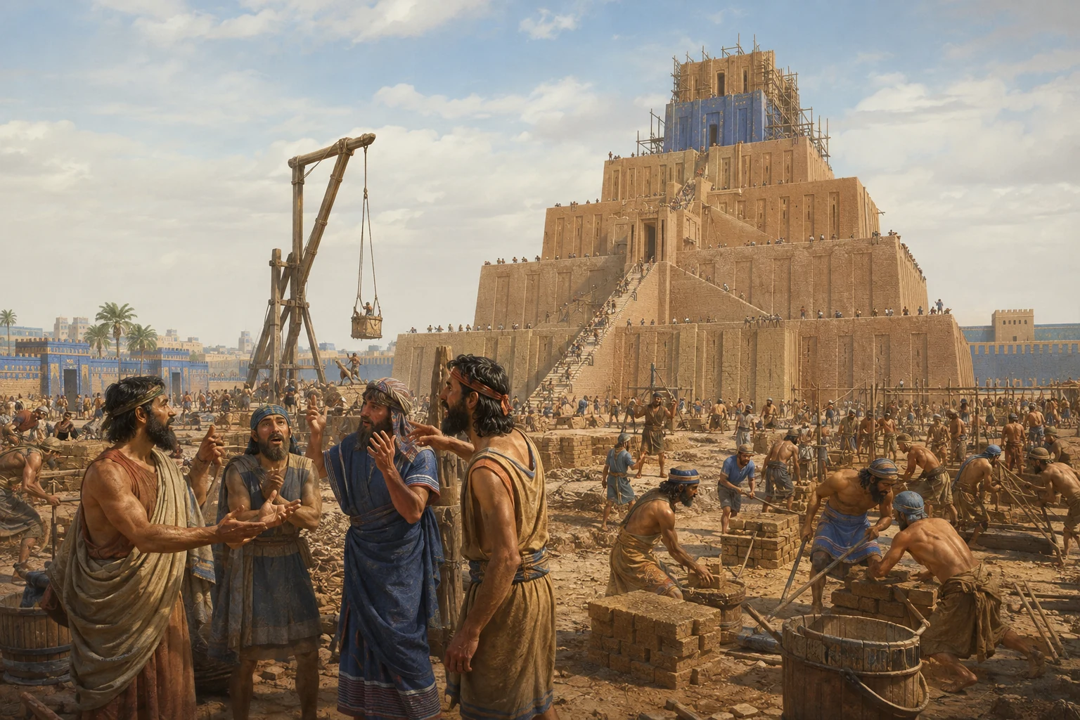 Construcción literaria de una gran torre de ladrillo en Babilonia.