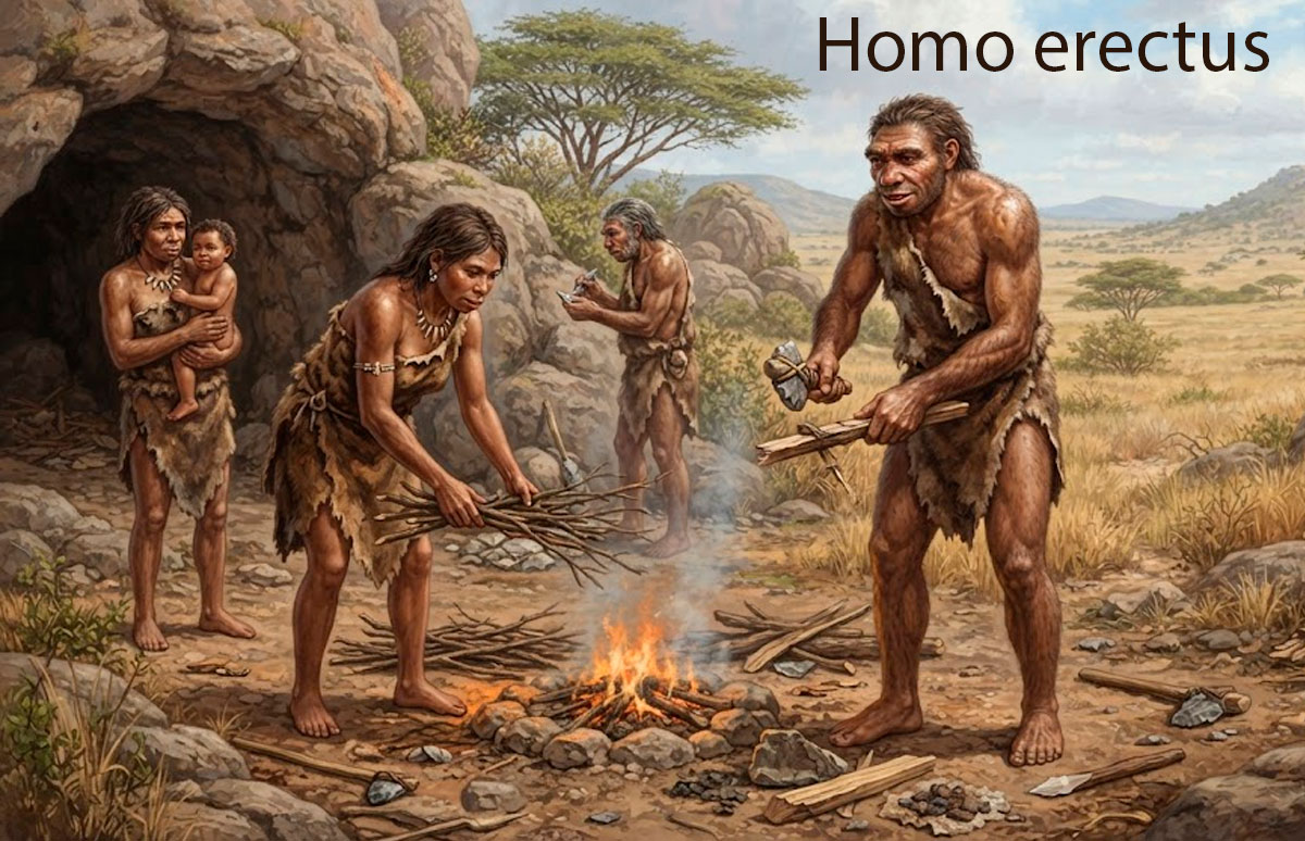 Reconstrucción de Homo erectus.