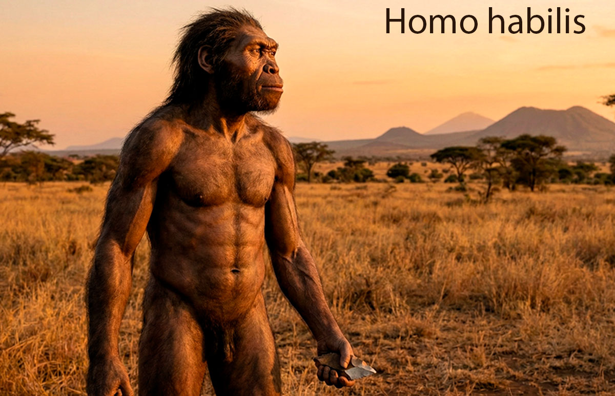 Reconstrucción de Homo habilis.